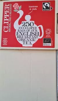 Clipper - Fairtrade, Органический/Био - Чай English Breakfast - 250 пакетиков, 995г