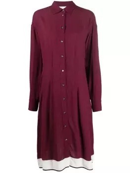 Cllas Milano платье-рубашка миди Allegra с длинными рукавами, красный