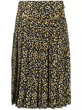 Cllas Milano плиссированная юбка Aurora с анималистичным принтом, желтый