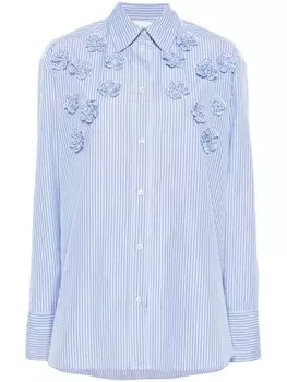 Cllas Milano полосатая рубашка Lyn с цветочной аппликацией, синий