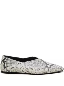 Closed балетки со змеиным принтом, белый