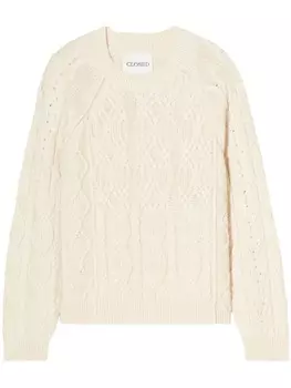 Closed джемпер из органического хлопка с косичной вязкой, нейтральный цвет