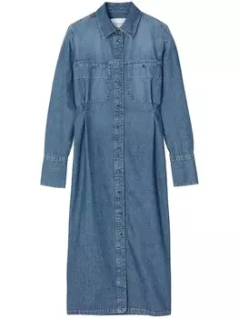 Closed джинсовое платье-рубашка макси, синий