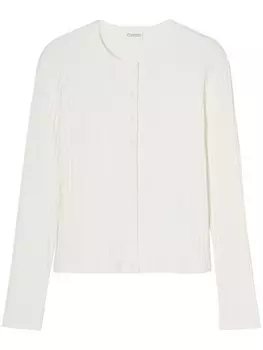 Closed кардиган с круглым вырезом и ребристым узором, белый