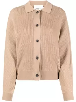 Closed кардиган в рубчик с воротником поло, нейтральный цвет