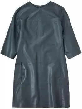 Closed кожаное платье-футболка мини, зеленый