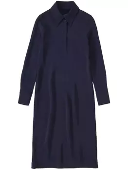 Closed платье макси с воротником поло, синий