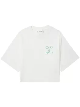 Closed укороченная футболка с вышитым логотипом, белый