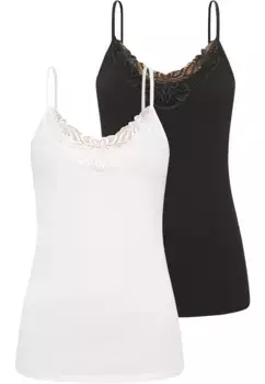 CLOUD 5IVE Классическая блузка "CLOUD 5IVE Cloud5ive женский комплект из 2 кружевных топов с V-образным вырезом белого цвета", белый