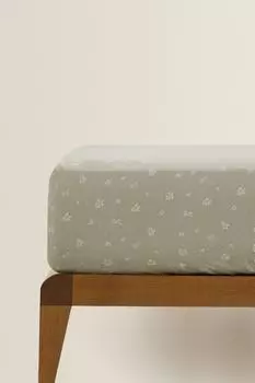 Clover хлопковый муслин и простыня на резинке Zara, зеленоватый