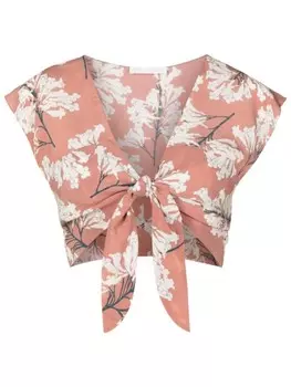 Clube Bossa укороченный топ Gert из шелка, коричневый