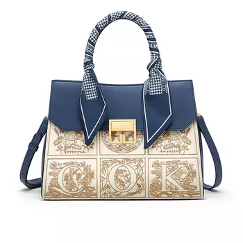 CNOLES Сумка из коровьей кожи, сумка через плечо, женская среднего размера, абрикосово-синего цвета