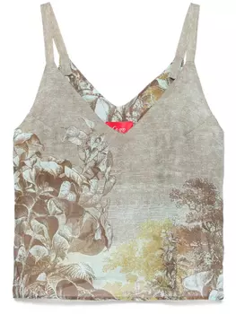 CO.GO топ с принтом, коричневый