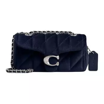 COACH Бархатная сумка через плечо, мини-сумка для женщин, синяя