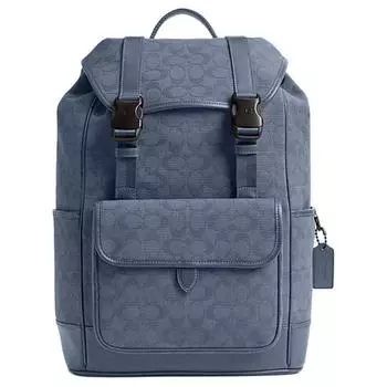 COACH Большой мужской рюкзак League Canvas, синий