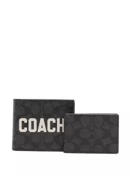 Coach бумажник с монограммой, серый