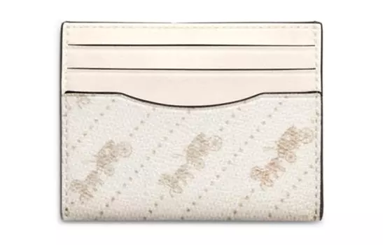 COACH Чехол для карт из коровьей кожи, сумка для хранения карт, мини-чехол для карт унисекс, белый