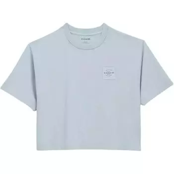COACH Футболка с заниженной линией плеч, женская, серо-синяя