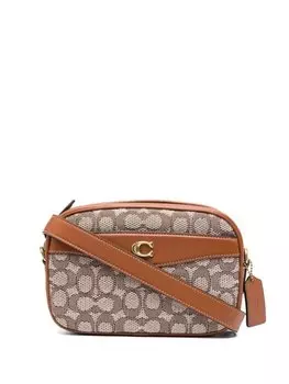 Coach каркасная сумка с монограммой, коричневый