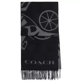 COACH Кашемировые вязаный шарф унисекс черного цвета
