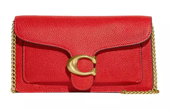 COACH Клатч-трубы из шагреневой кожи на одно плечо, женский, красный