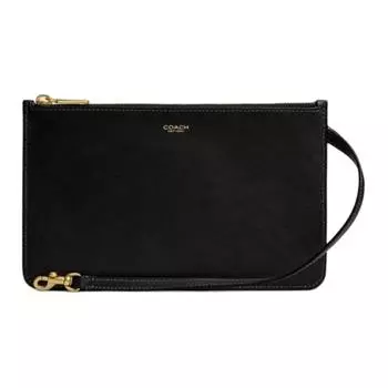 COACH Клатч женский из коровьей кожи, средний, черный