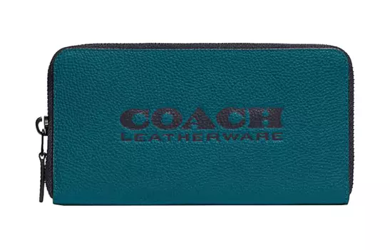 COACH Кошелек-гармошка из коровьей кожи, женский, серо-голубой