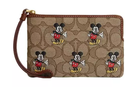 COACH Кошелек Pebble Leather Wallet Trumpets Women's Brass & Khaki & Rosewood Multicolor