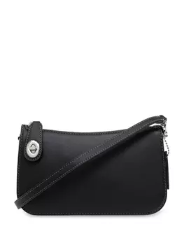 Coach кожаная мини-сумка через плечо, черный