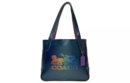 COACH Кожаная сумка-тоут, сумка для покупок, дамская сумочка, сумка через плечо, женская, черная