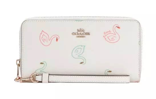 COACH Кожаный клатч-сумка-кошелек женский, белый