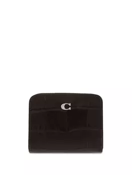 Coach кожаный кошелек с двойным сложением, коричневый