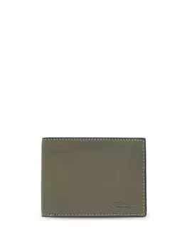 Coach кожаный кошелек с тисненым логотипом, зеленый