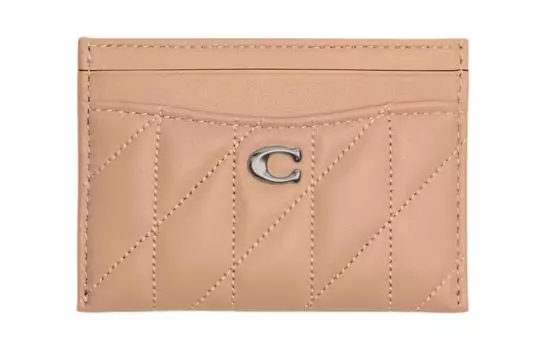 COACH Кожаный мини-чехол для карточек, женский, серебристый и светло-желтый