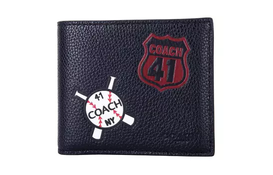 COACH Кожаный мужской кошелек, черный