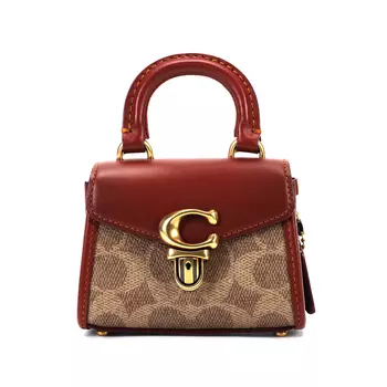 COACH Мини-сумка Sammy Canvas с кожей DaiFeng, женская, цвета хаки и коричневого