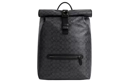 COACH Мужская черная сумка-туба Beck Canvas с телячьей кожей
