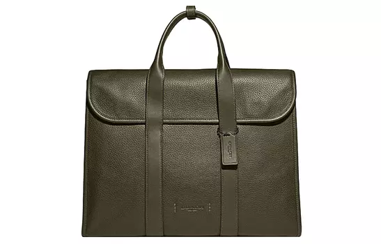 COACH Мужская сумка-мессенджер Gotham из коровьей кожи, туба, цвет оливковый зеленый