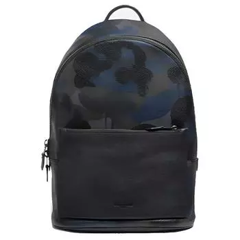 COACH Мужской кожаный рюкзак Metropolitan, цвет черный, синий, смешанный