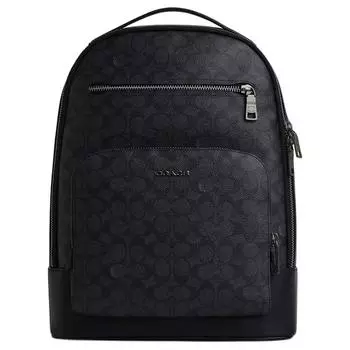 COACH Мужской рюкзак ETHAN Coated Canvas, цвет: антрацит и черный