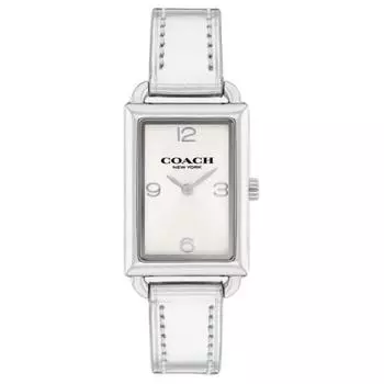 COACH Наручные часы с кварцевым механизмом, кожаным ремешком, 34 мм, белый циферблат, унисекс