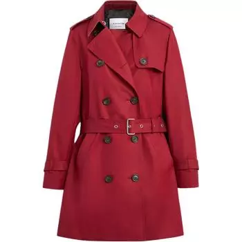 COACH Однотонный женский тренчкот средней длины, красный