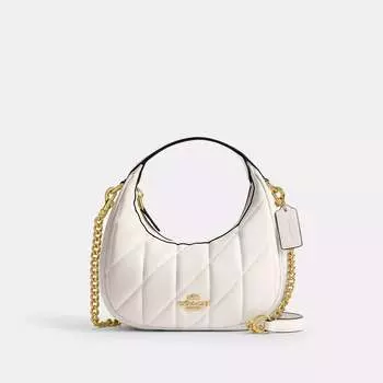 Coach Outlet Carmen Мини Сумка Через Плечо С Стеганой Отделкой, цвет gold/chalk