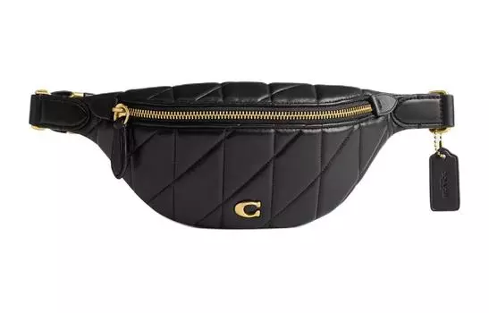 COACH Поясная сумка из кожи наппа, большого размера, женская, черная