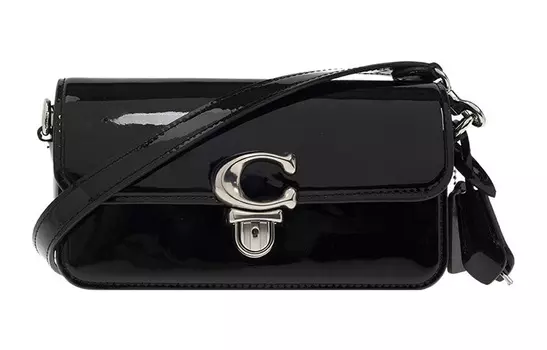COACH Портативная сумка-мессенджер из коровьей кожи, женская, черная