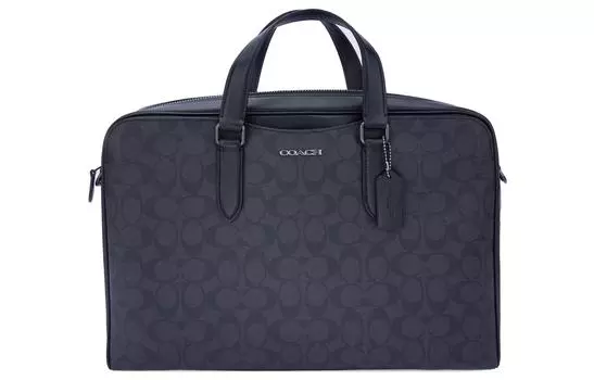 COACH Портфель Graham Calfskin Portable Crossbody на одно плечо, большой размер, мужской, черный
