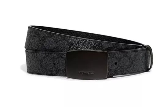 COACH Ремень из коровьей кожи унисекс, черный, ширина 3,8 см