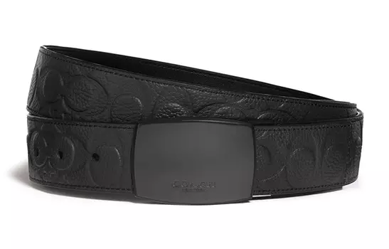 COACH Ремень мужской из коровьей кожи, черный, ширина 3,8 см