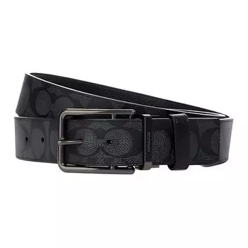 COACH Ремень мужской из коровьей кожи, черно-серые, ширина 3,8 см