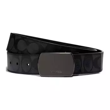 COACH Ремень мужской из поливинилхлоридной кожи, черный, ширина 3,8 см